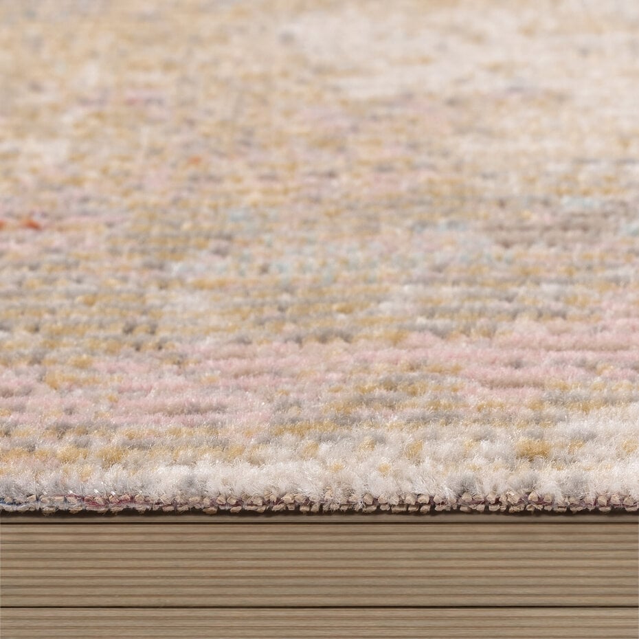 Abstract buitenkleed - Torana Beige/Roze/Blauw - 80x150 cm