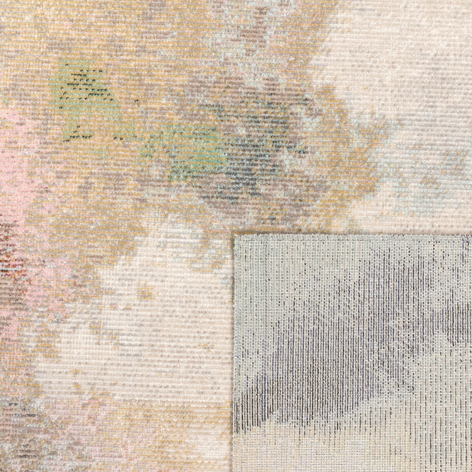 Abstract buitenkleed - Torana Beige/Roze/Blauw - 80x150 cm
