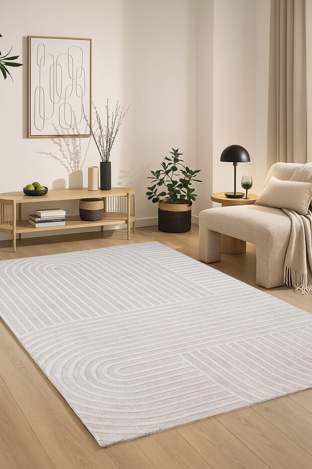 Modern vloerkleed - Sanilia Japandi Crème Modern vloerkleed - Sanilia Japandi Crème