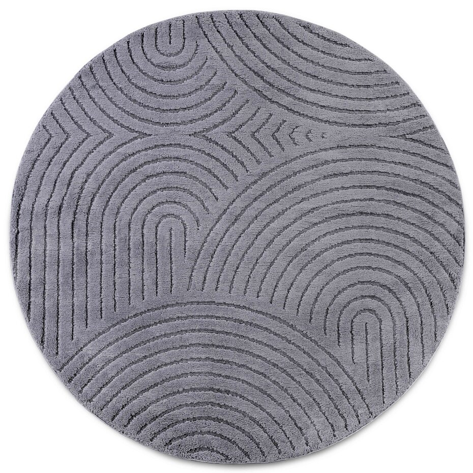 Rond Japandi vloerkleed - Panglao Antraciet - Ø 200cm rond Rond Japandi vloerkleed - Panglao Antraciet - Ø 200cm rond