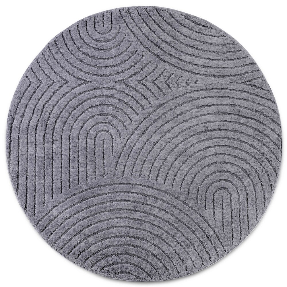 Rond Japandi vloerkleed - Panglao Antraciet - Ø 200cm rond Rond Japandi vloerkleed - Panglao Antraciet - Ø 200cm rond