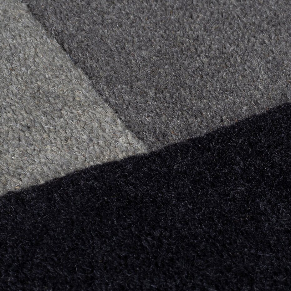 Abstract wollen vloerkleed - Monochrome Zwart/Beige Abstract wollen vloerkleed - Monochrome Zwart/Beige