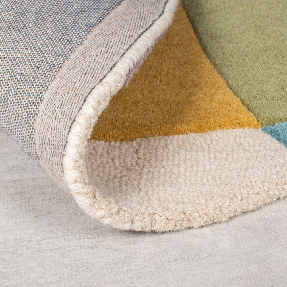 Rond wollen vloerkleed – Rado Glow Multicolor