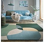 Wollen abstract vloerkleed - Rado Glow Groen/Blauw