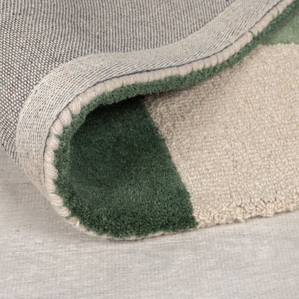 Wollen abstract vloerkleed - Rado Glow Groen/Blauw