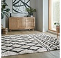 Hoogpolig Vloerkleed - Souq lines Crème/Antraciet