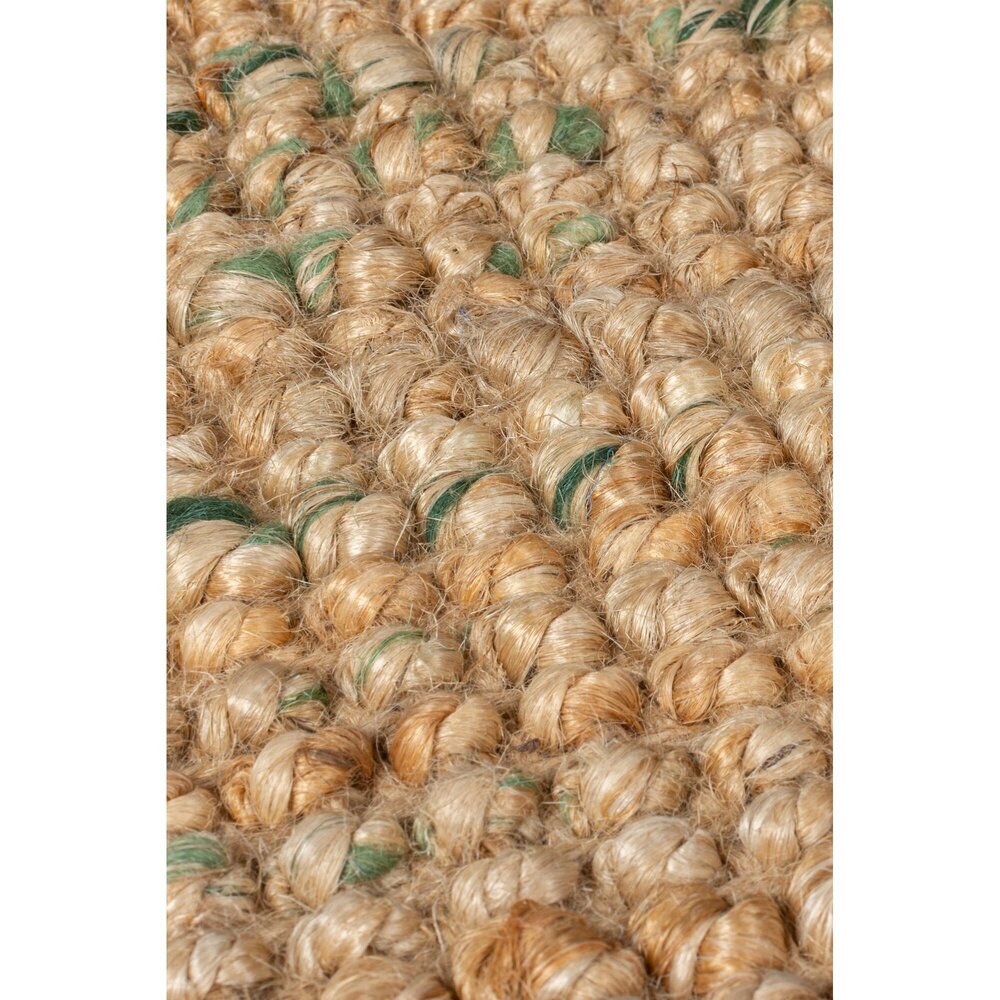 Jute vloerkleed - Boucle Naturel/Groen Jute vloerkleed - Boucle Naturel/Groen
