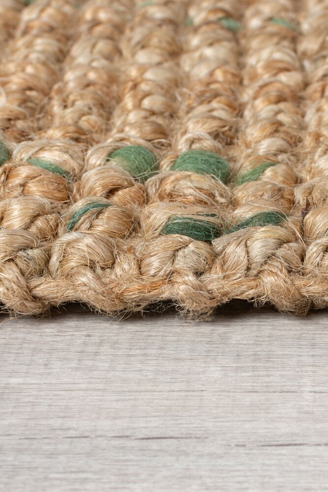 Jute vloerkleed - Boucle Naturel/Groen Jute vloerkleed - Boucle Naturel/Groen