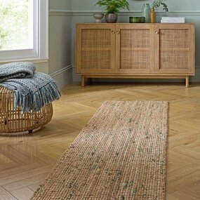 Jute loper - Boucle Naturel/Groen