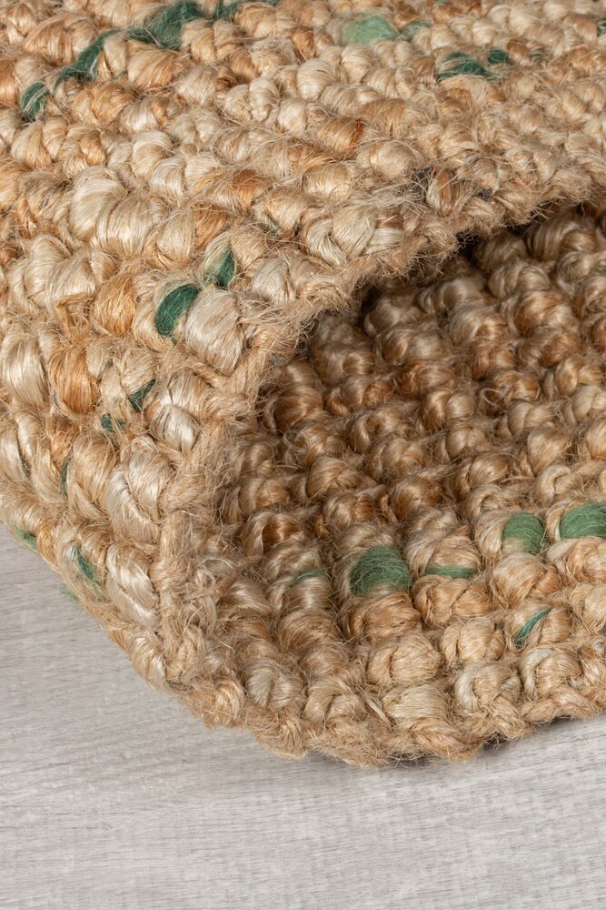 Jute loper - Boucle Naturel/Groen Jute loper - Boucle Naturel/Groen