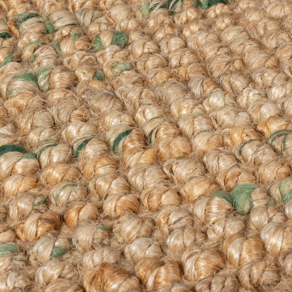 Jute loper - Boucle Naturel/Groen Jute loper - Boucle Naturel/Groen