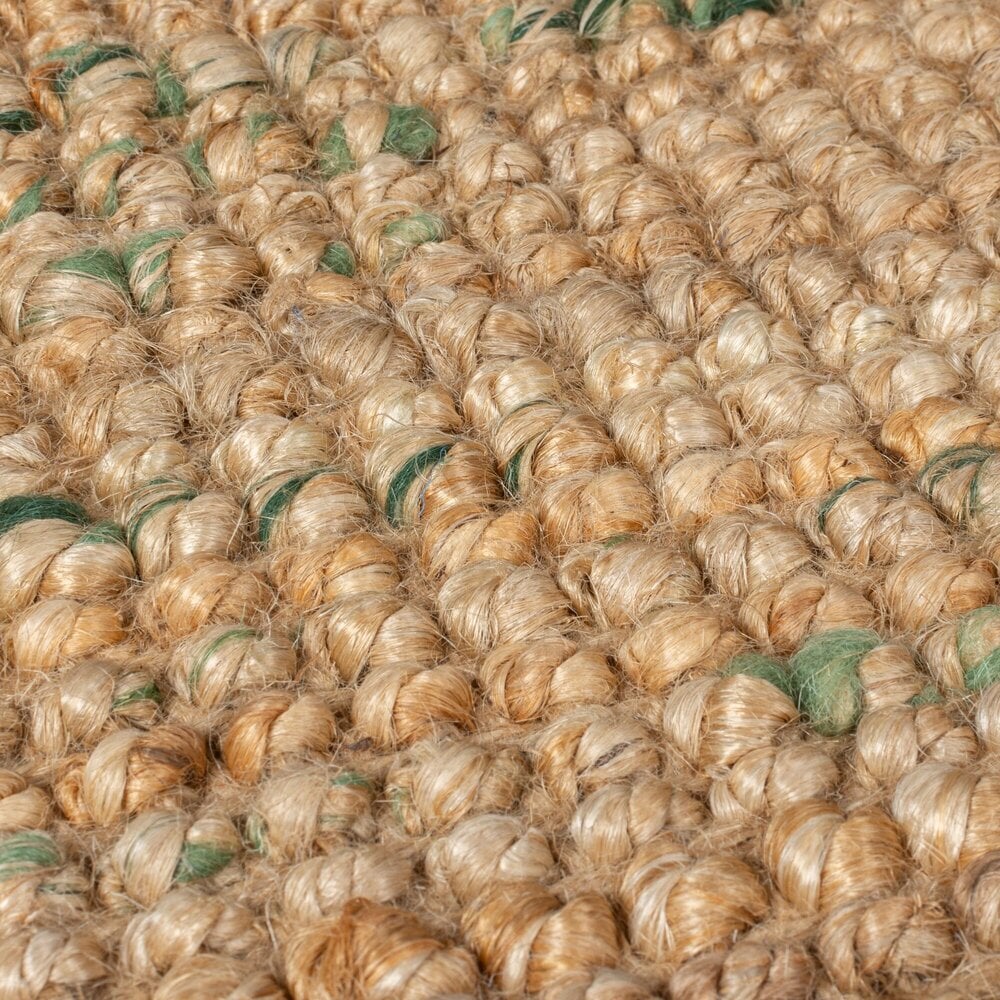 Jute loper - Boucle Naturel/Groen Jute loper - Boucle Naturel/Groen