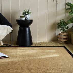 Laagpolig vloerkleed – Sisal Look Zwart