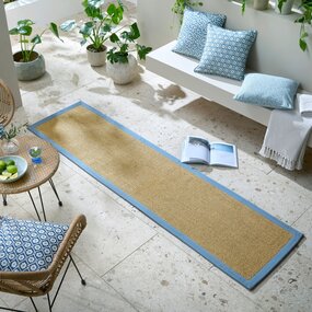 Laagpolig loper – Sisal Look Lichtblauw