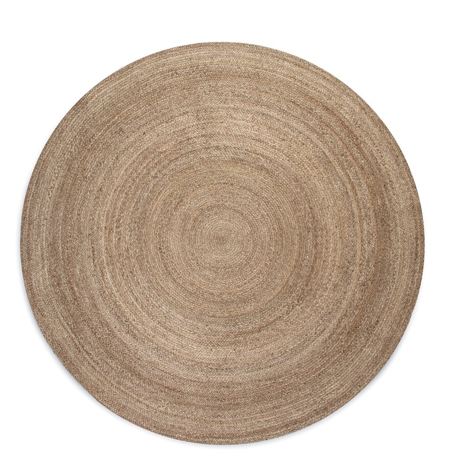 Jute vloerkleed - Rangpur Rond Taupe - 140cm rond Ø