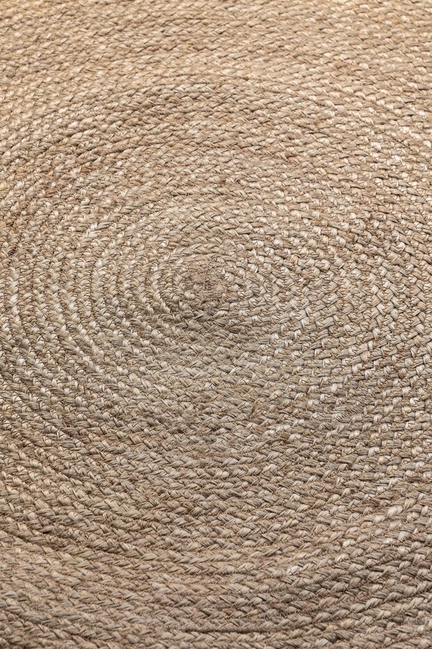 Jute vloerkleed - Rangpur Rond Taupe - 140cm rond Ø