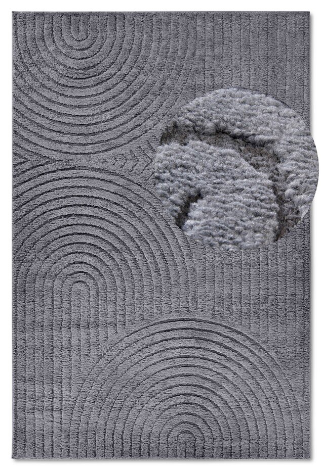 Japandi vloerkleed - Panglao Antraciet - 120x170 cm