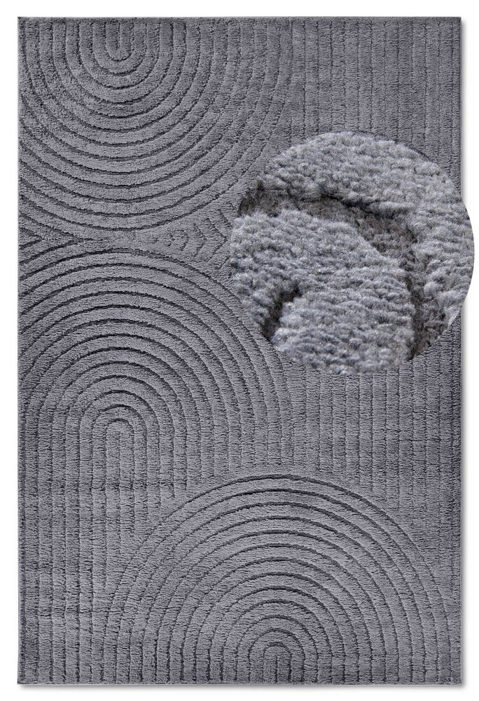 Japandi vloerkleed - Panglao Antraciet - 120x170 cm