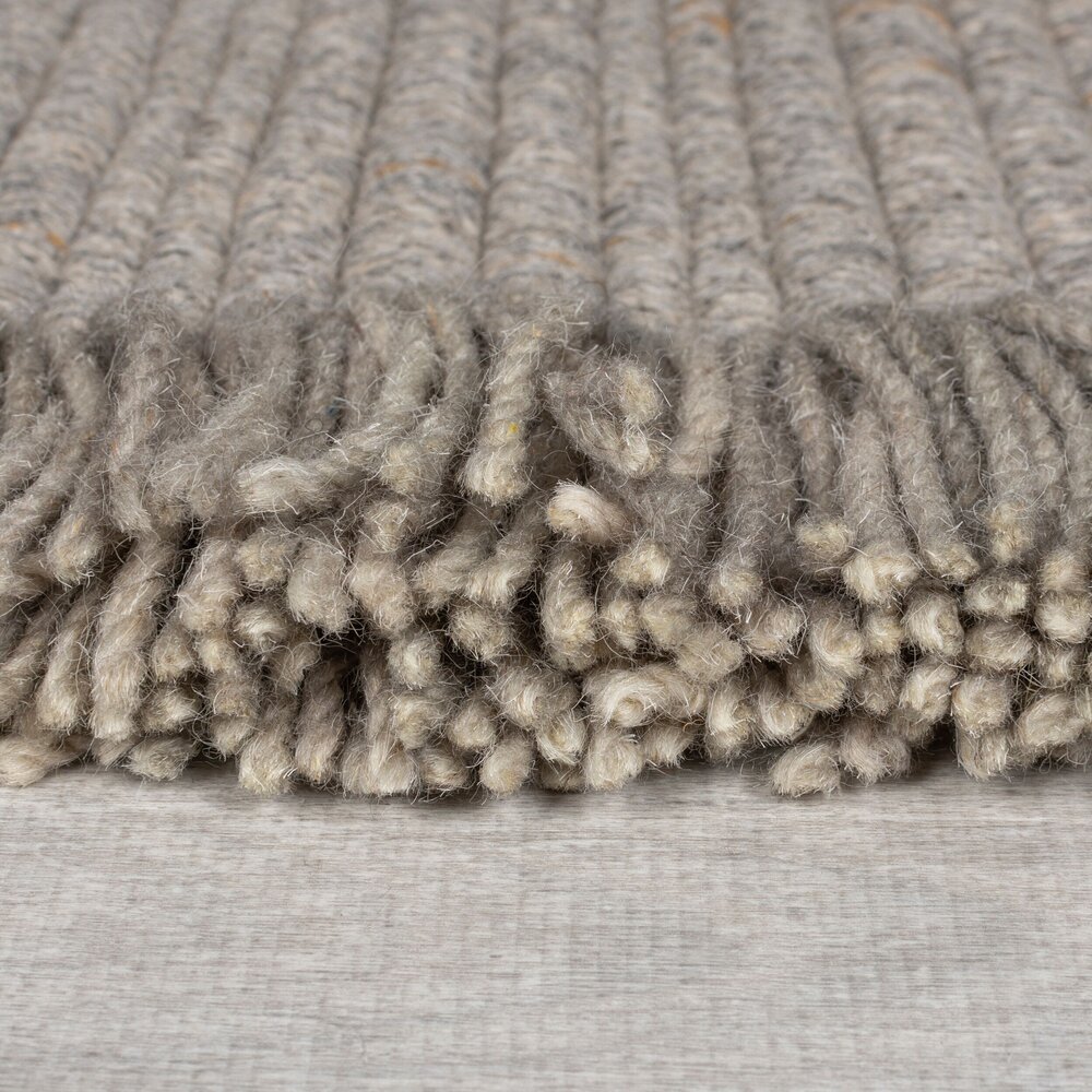 Wollen vloerkleed - Rene Fringed Grijs