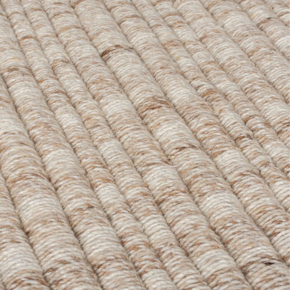 Wollen loper – Rene Fringed Beige Wollen loper – Rene Fringed Beige
