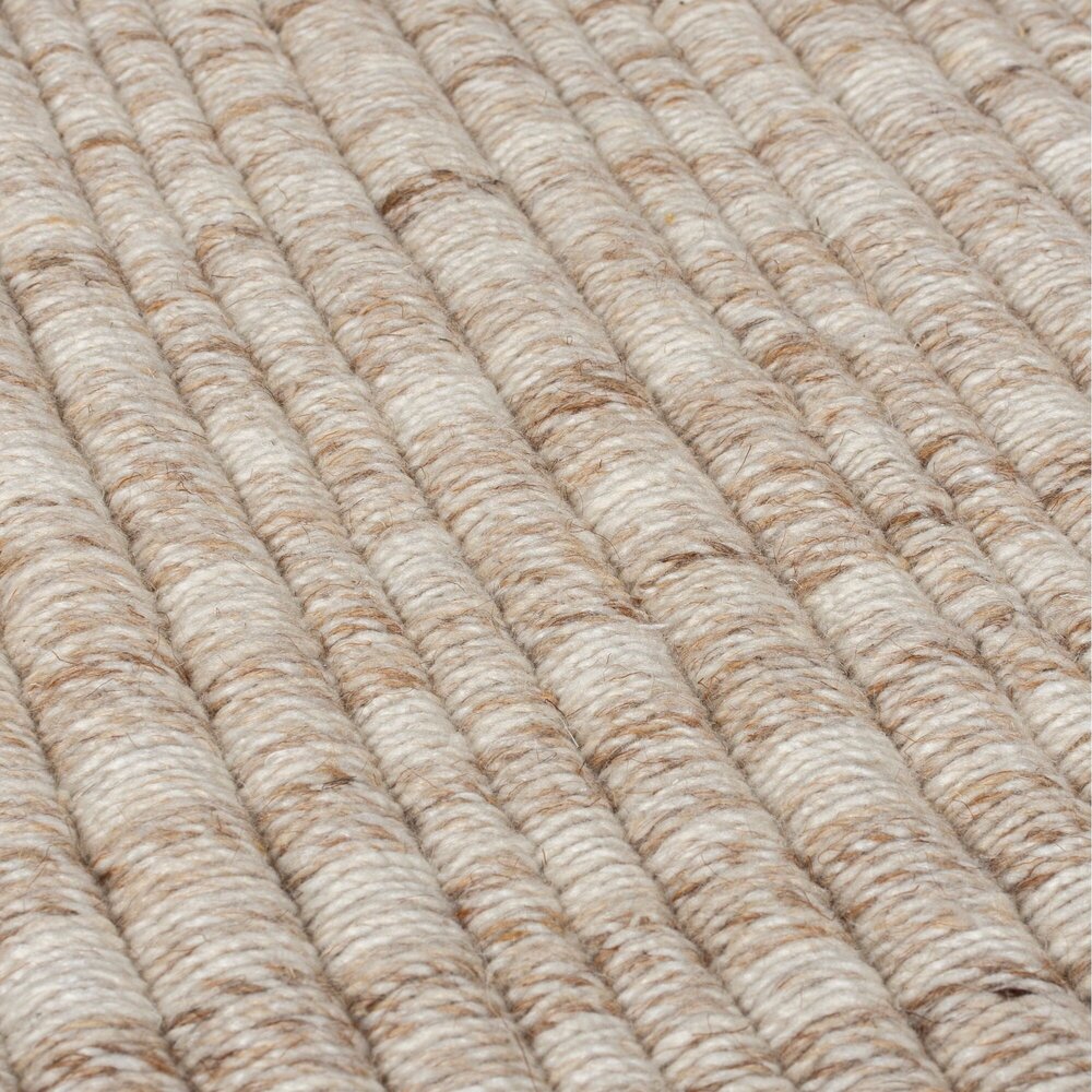 Wollen loper – Rene Fringed Beige Wollen loper – Rene Fringed Beige