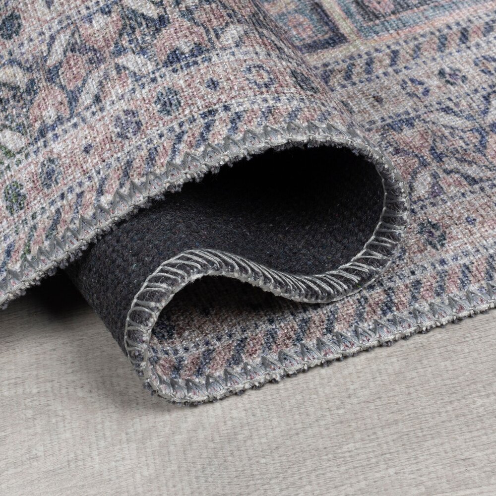 Wasbaar vintage vloerkleed - Otis Global Roze Wasbaar vintage vloerkleed - Otis Global Roze