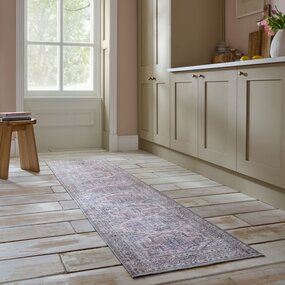 Wasbaar vintage loper – Otis Global Roze