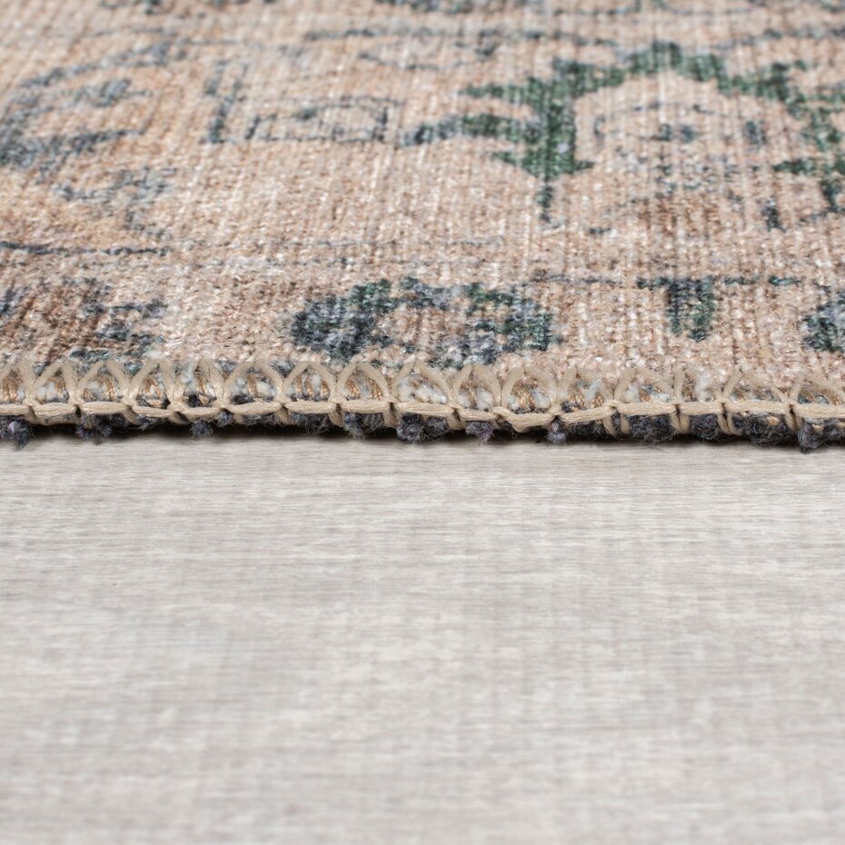 Wasbaar vintage loper – Beau Floral Groen