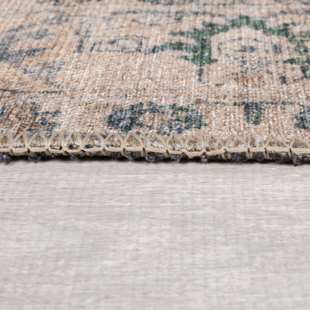 Wasbaar vintage loper – Beau Floral Groen