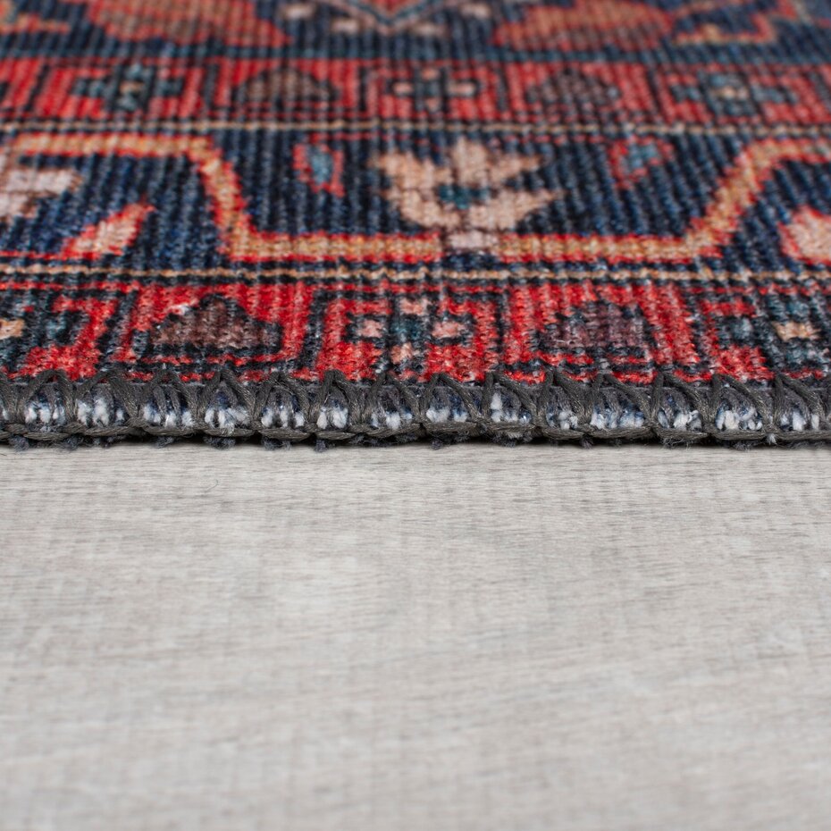 Wasbaar vintage loper - Medaillon Rood Wasbaar vintage loper - Medaillon Rood