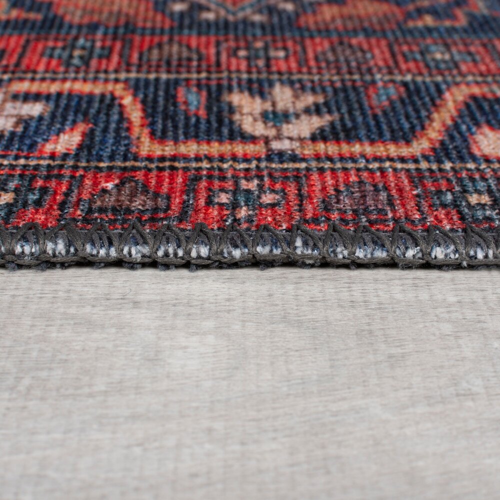 Wasbaar vintage loper - Medaillon Rood Wasbaar vintage loper - Medaillon Rood