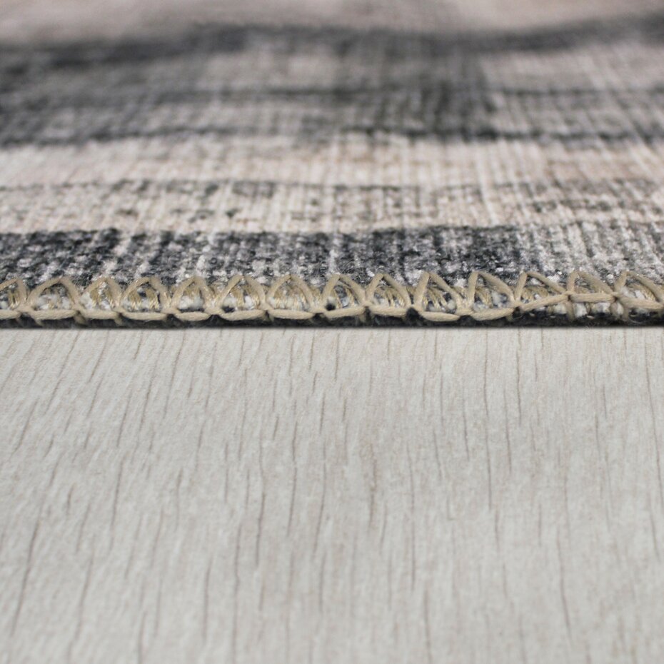 Wasbaar abstract vloerkleed - Silas Crème/Grijs Wasbaar abstract vloerkleed - Silas Crème/Grijs