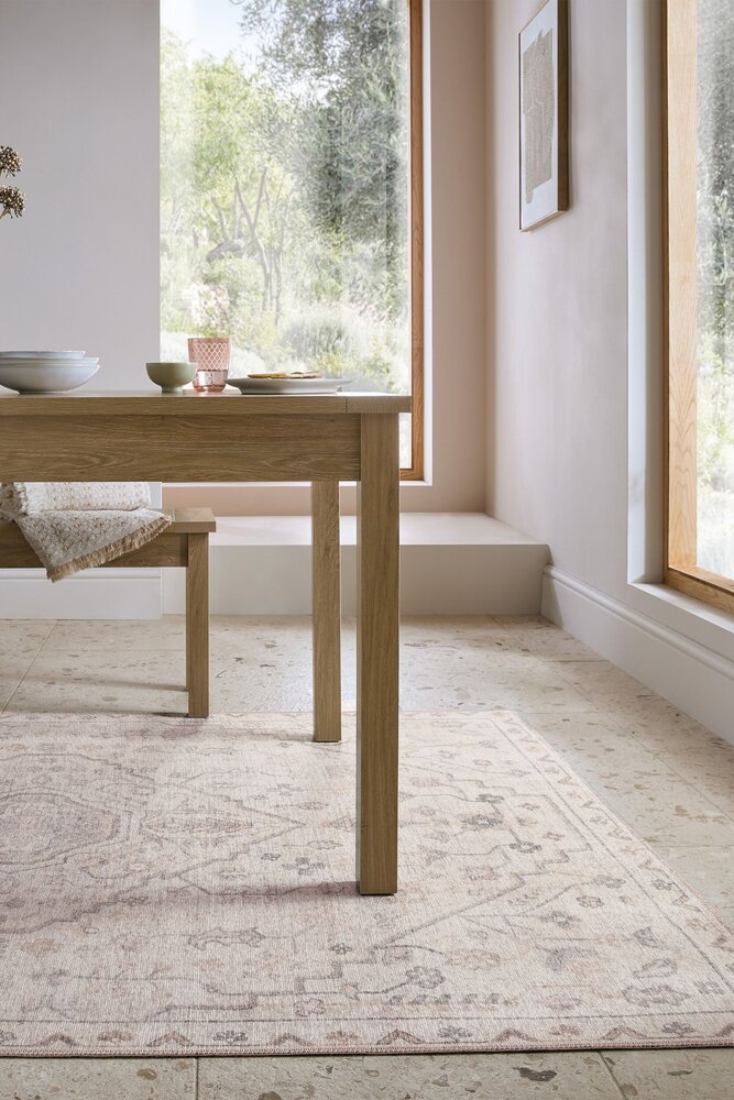 Wasbaar vintage vloerkleed – Teo Traditional Crème Wasbaar vintage vloerkleed – Teo Traditional Crème