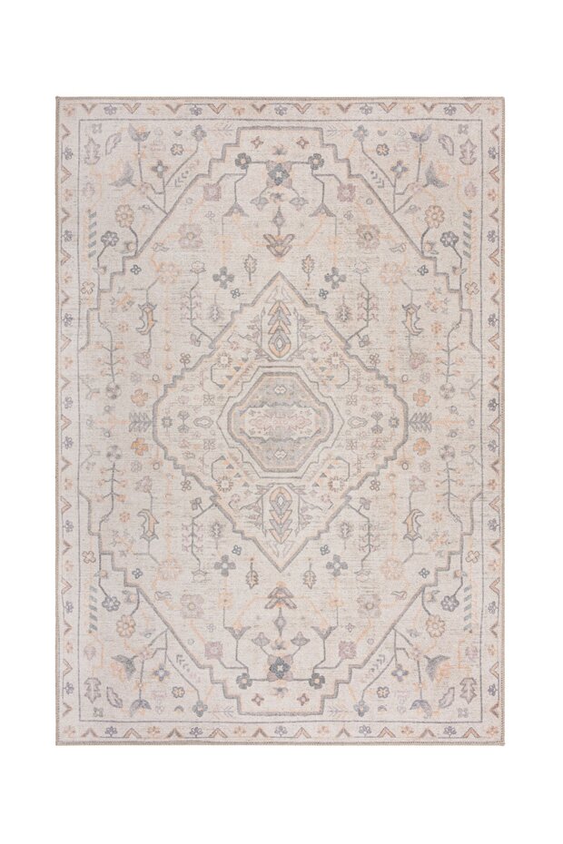 Wasbaar vintage vloerkleed – Teo Traditional Crème Wasbaar vintage vloerkleed – Teo Traditional Crème