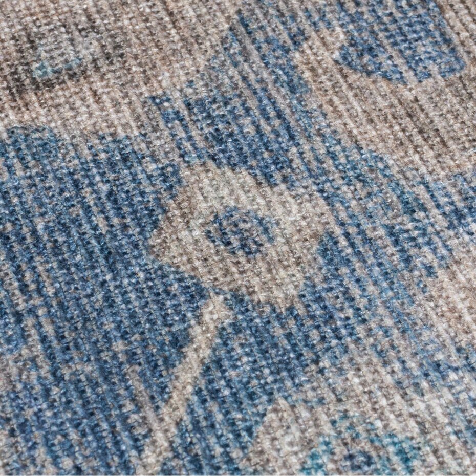 Wasbaar vintage vloerkleed – Orelia Global Blauw