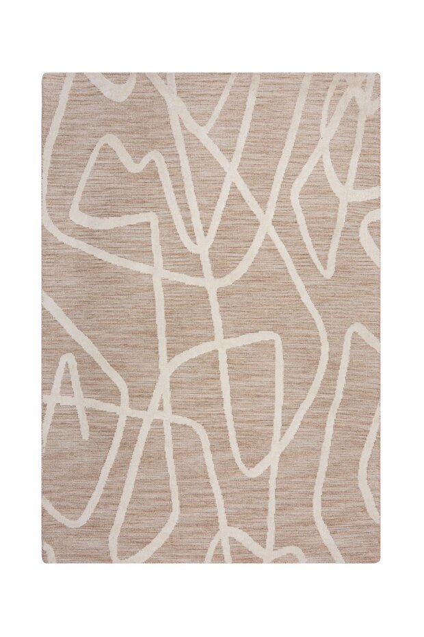 Abstract vloerkleeed - Micah Circular Knit Beige