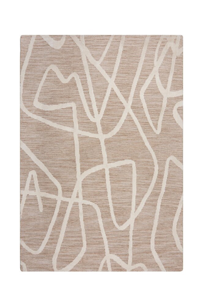 Abstract vloerkleeed - Micah Circular Knit Beige