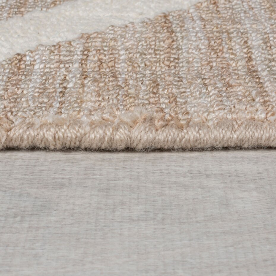 Abstract vloerkleeed - Micah Circular Knit Beige
