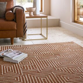 Geometrisch vloerkleed - Kylo Circular Knit Terracotta