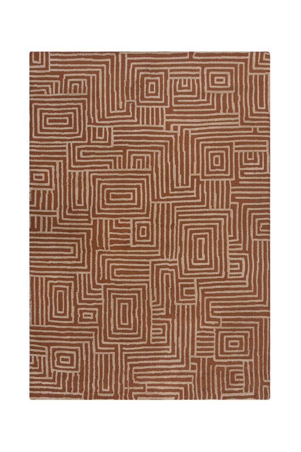 Geometrisch vloerkleed - Kylo Circular Knit Terracotta