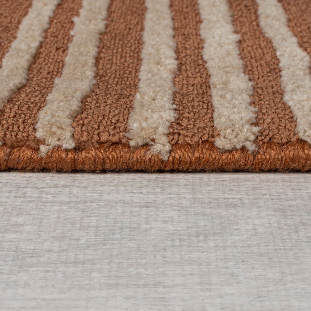 Geometrisch vloerkleed - Kylo Circular Knit Terracotta