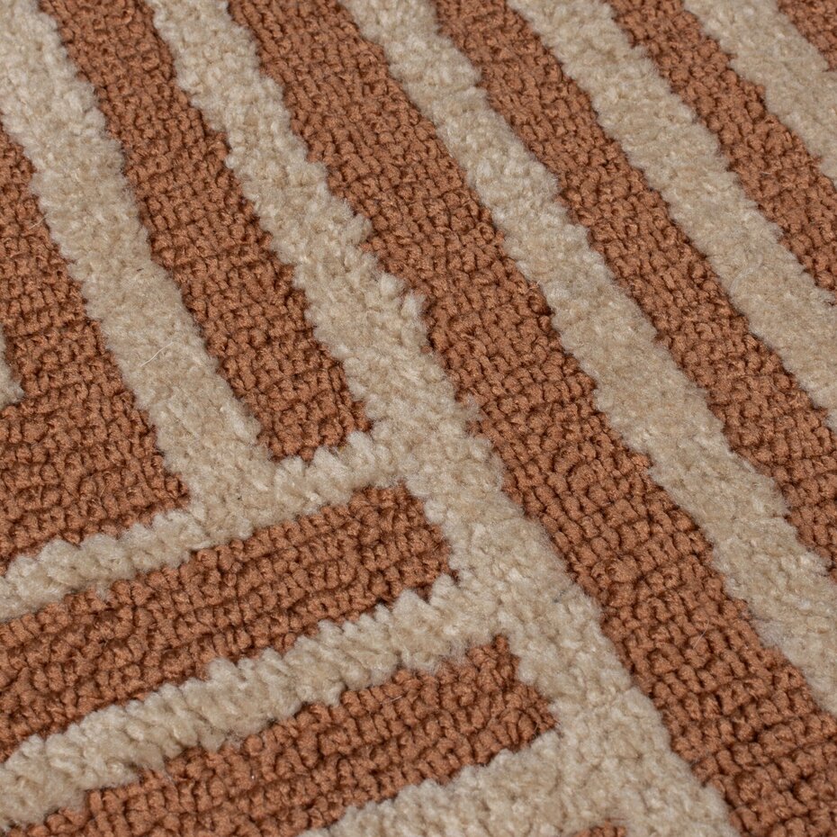 Geometrisch vloerkleed - Kylo Circular Knit Terracotta
