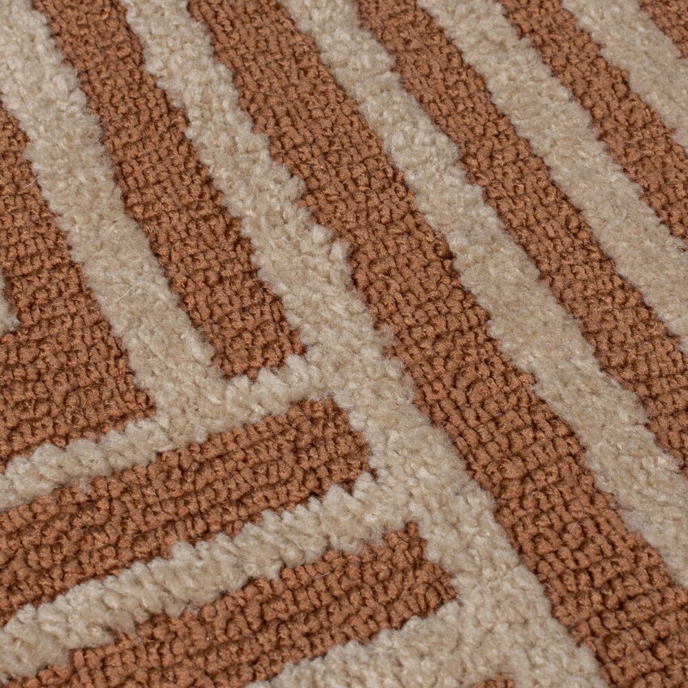 Geometrisch vloerkleed - Kylo Circular Knit Terracotta
