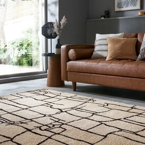 Geometrisch vloerkleed – Theo Circular Knit Crème