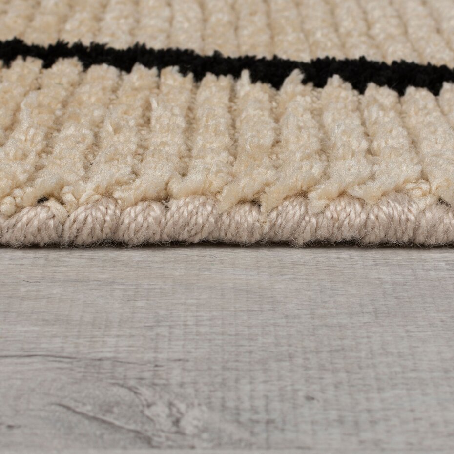 Geometrisch vloerkleed – Theo Circular Knit Crème Geometrisch vloerkleed – Theo Circular Knit Crème