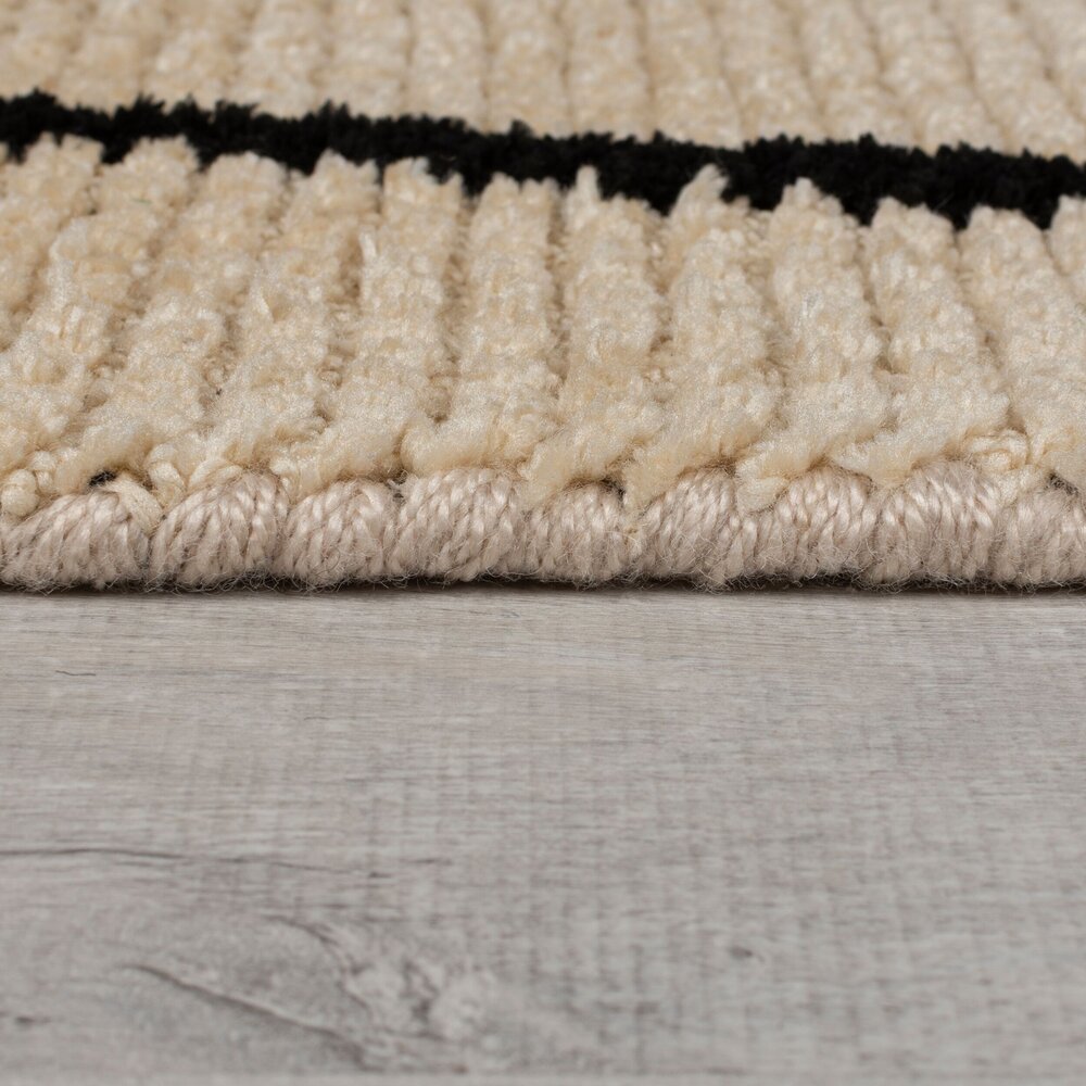 Geometrisch vloerkleed – Theo Circular Knit Crème Geometrisch vloerkleed – Theo Circular Knit Crème