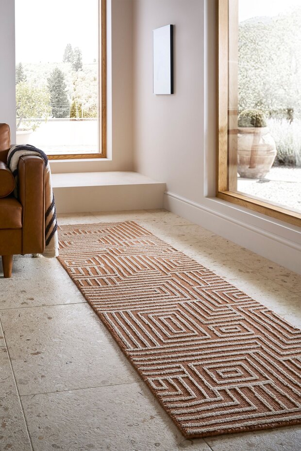 Geometrisch loper - Kylo Circular Knit Terracotta Geometrisch loper - Kylo Circular Knit Terracotta