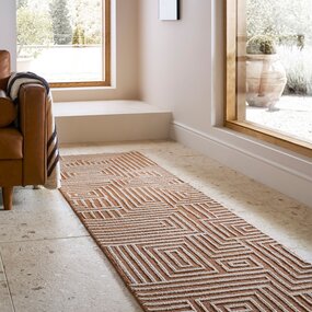 Geometrisch loper - Kylo Circular Knit Terracotta