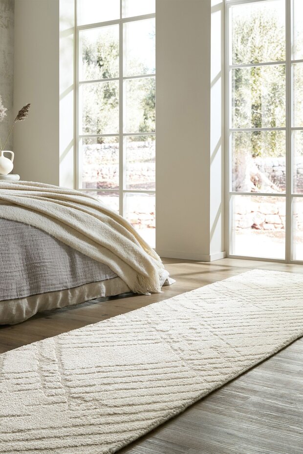 Geometrisch loper – Remy Circular Knit Crème Geometrisch loper – Remy Circular Knit Crème