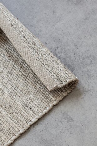 Jute Wol Katoen vloerkleed - Dhaka Naturel/Crème - 160 X 230 CM